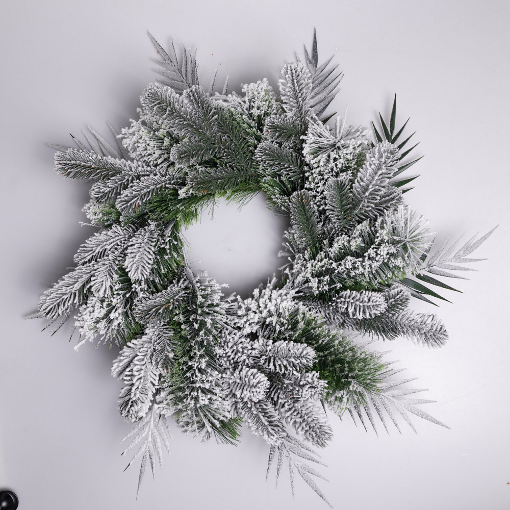 Штучний різдвяний вінок Засніжений Святковий 60 см TD-VINSN Київ - фото 4