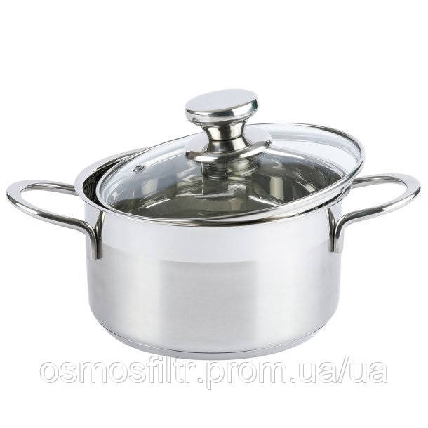 Каструля Axentia Brilliant Ø 16 см 1.8 л зі скляною кришкою нержавіюча сталь (135939) Київ - фото 2