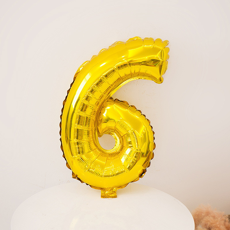 Шарик цифра 6 фольгированная 32 дюйма золотистый Киев - изображение 2