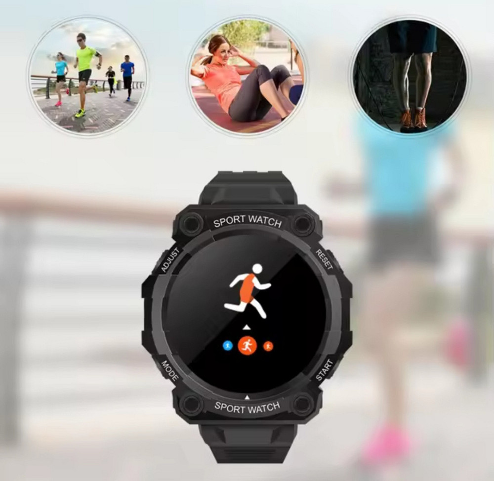 Cпортивные смарт часы 46 мм циферблат красный Киев - изображение 5