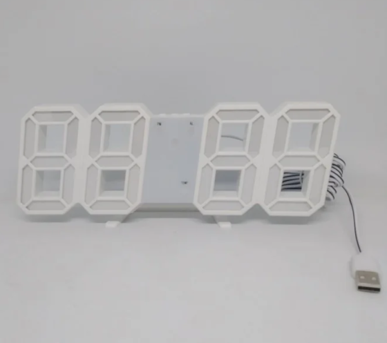 Годинник настільний LY 1089 з білим підсвічуванням, білий. Вінниця