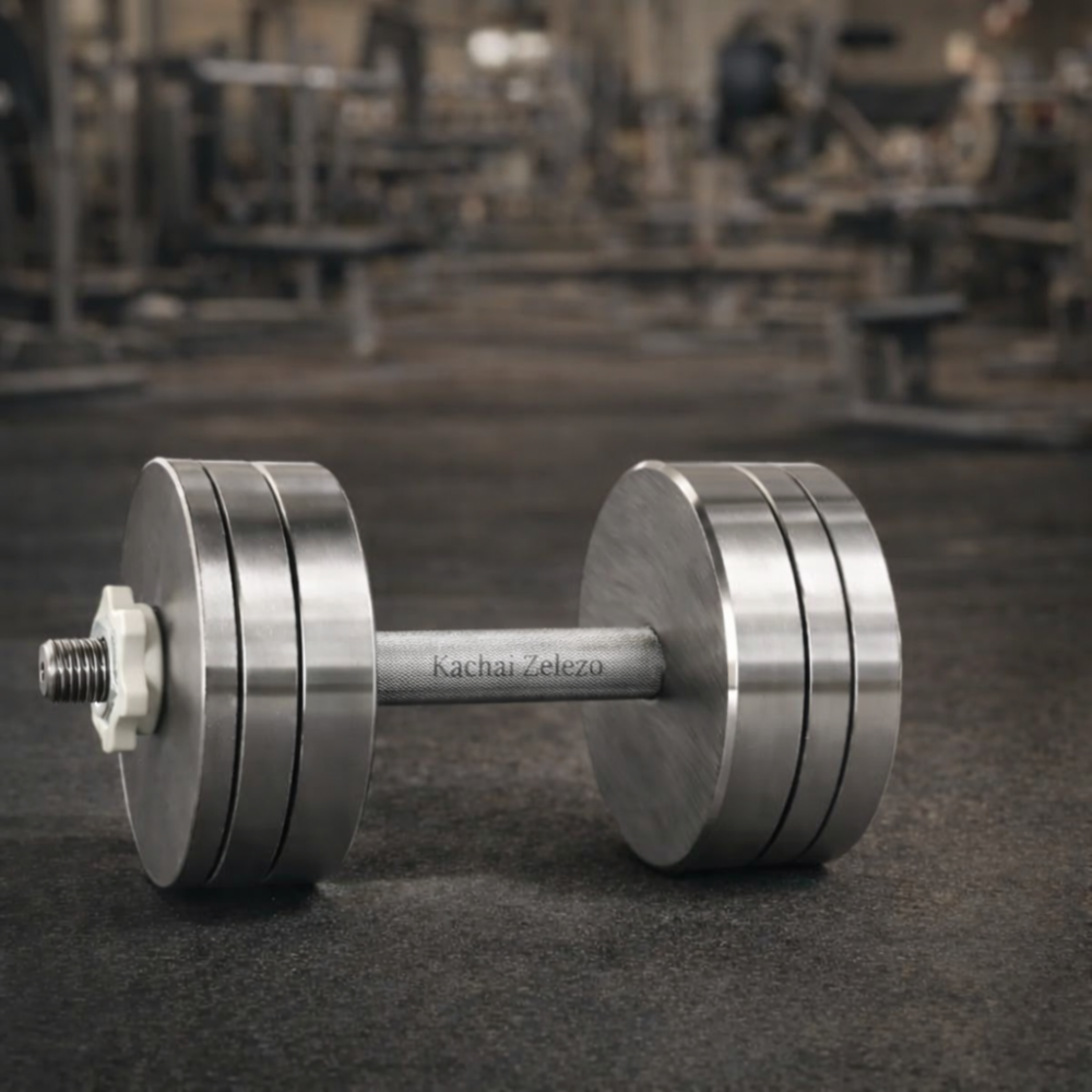 Гантель набірна на 20 кг металева без покриття Kachai Zelezo Iron Pro Київ - фото 4