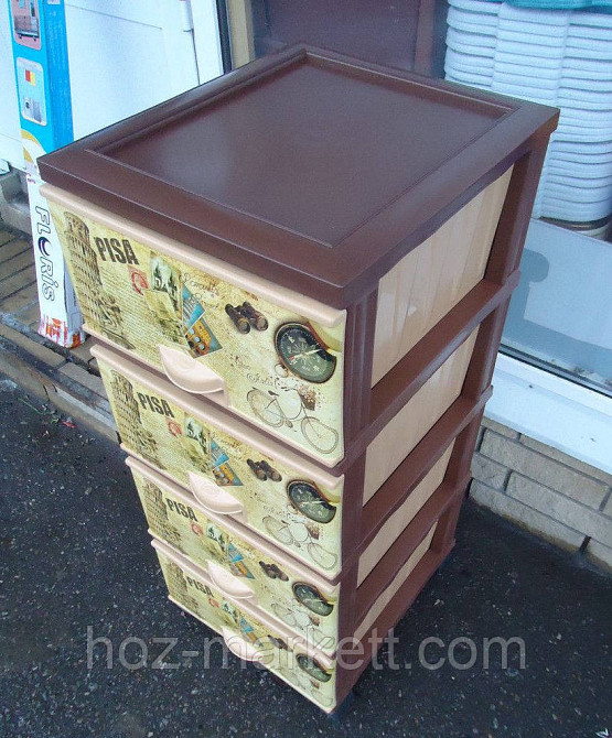 Комод пластиковий тумбочка на 4 ящики Пізанська вежа Elif Туреччина Харків - фото 5