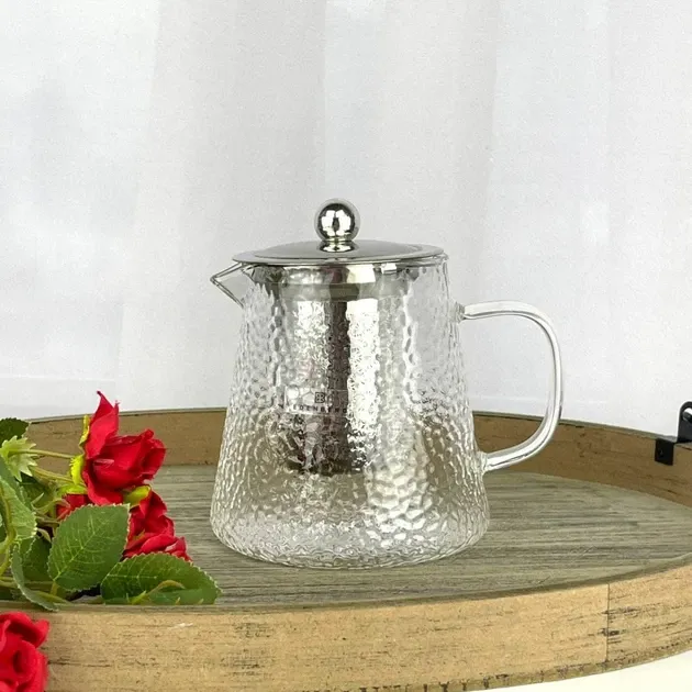 Чайник-заварник EB-19062 600 мл із карбованого термостійкого скла з фільтром із нержавіючої сталі Одеса - фото 1