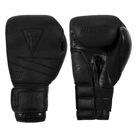 Боксерські рукавиці TITLE Black Bolstered Leather Black 16 oz (бинти 4м. в комплекті) Каменское