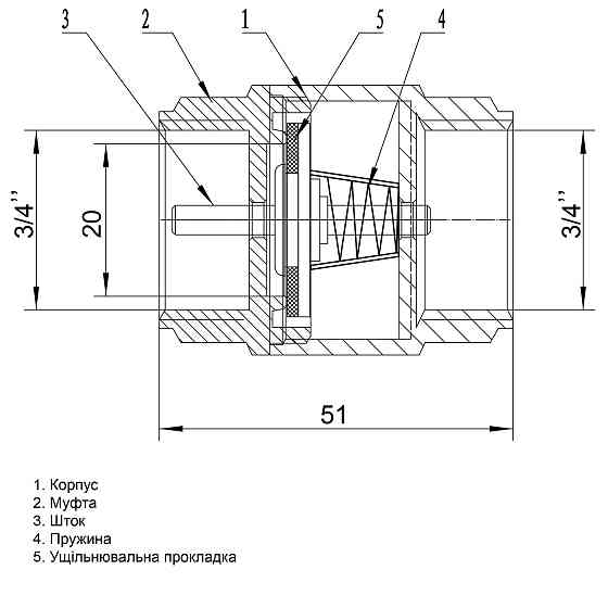 Клапан зворотного ходу води Q PROFESSIONAL 3/4″ QP100 Тернопіль