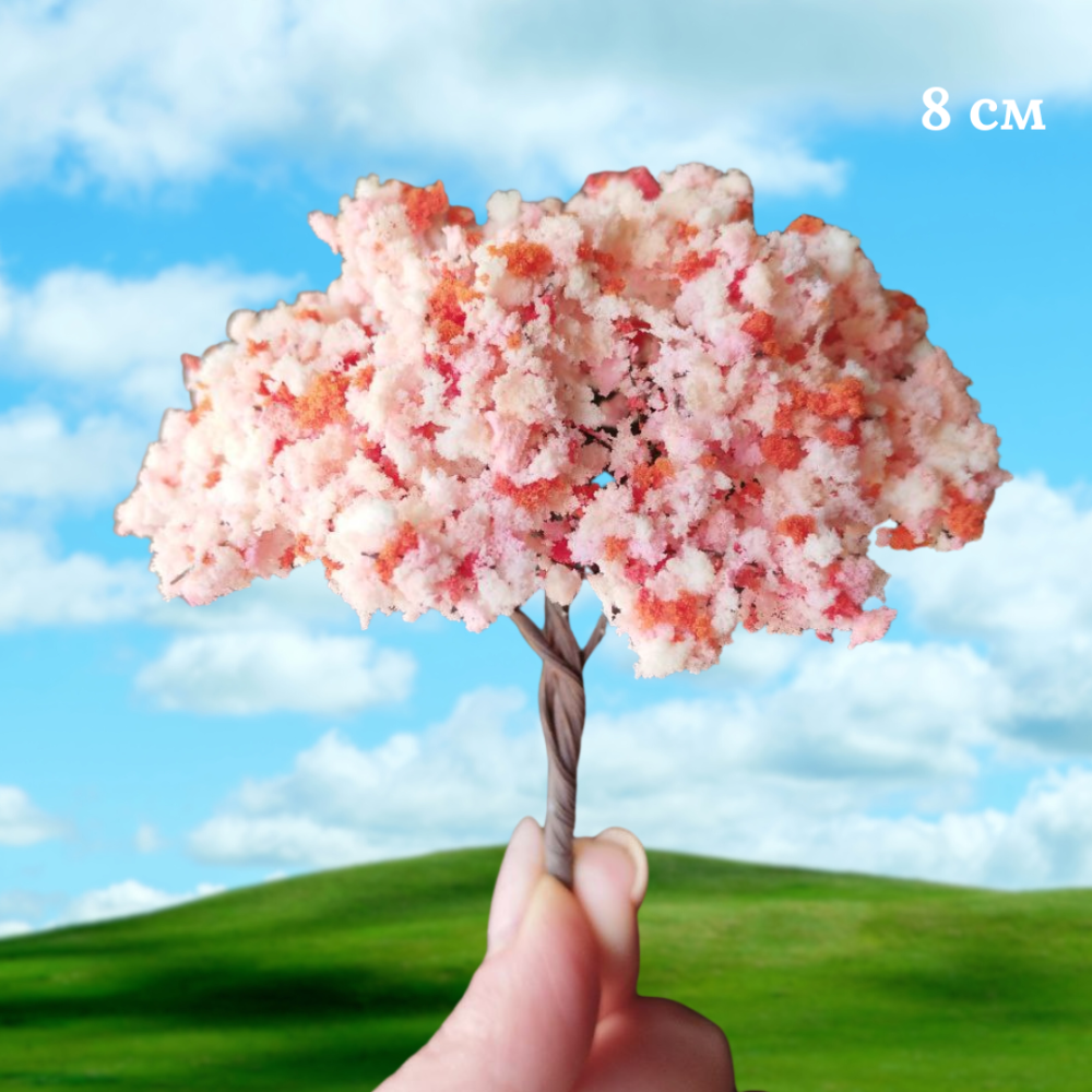 Дерево Сакура 8 см для макетів, мініатюри, піщаного столу,  міні-саду, кашпо, діорам, моделювання Одеса - фото 11