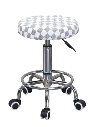 Стілець для косметолога без спинки (в асортименті) Сіра шахівка Київ