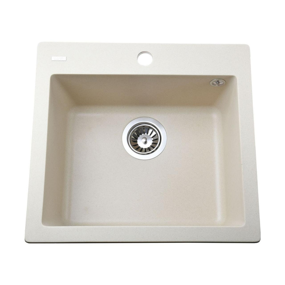 Гранітна мийка Globus Lux AOSTA слонова кiстка 490x455мм (000023576) Київ - фото 1