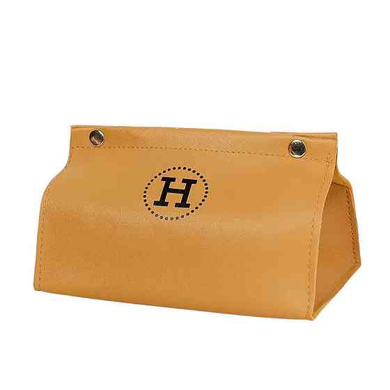 Yiwu Серветниця з еко шкіри 20×7.5×11.5 см для серветок на кнопках Жовтий HP-3-213Y Коломия