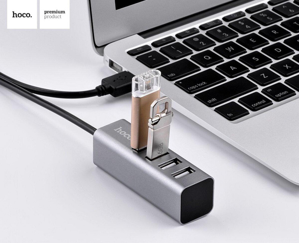Хаб адаптер переходник HOCO HB1 4USB Line machine Tarnish 6957531038139 Одесса - изображение 4