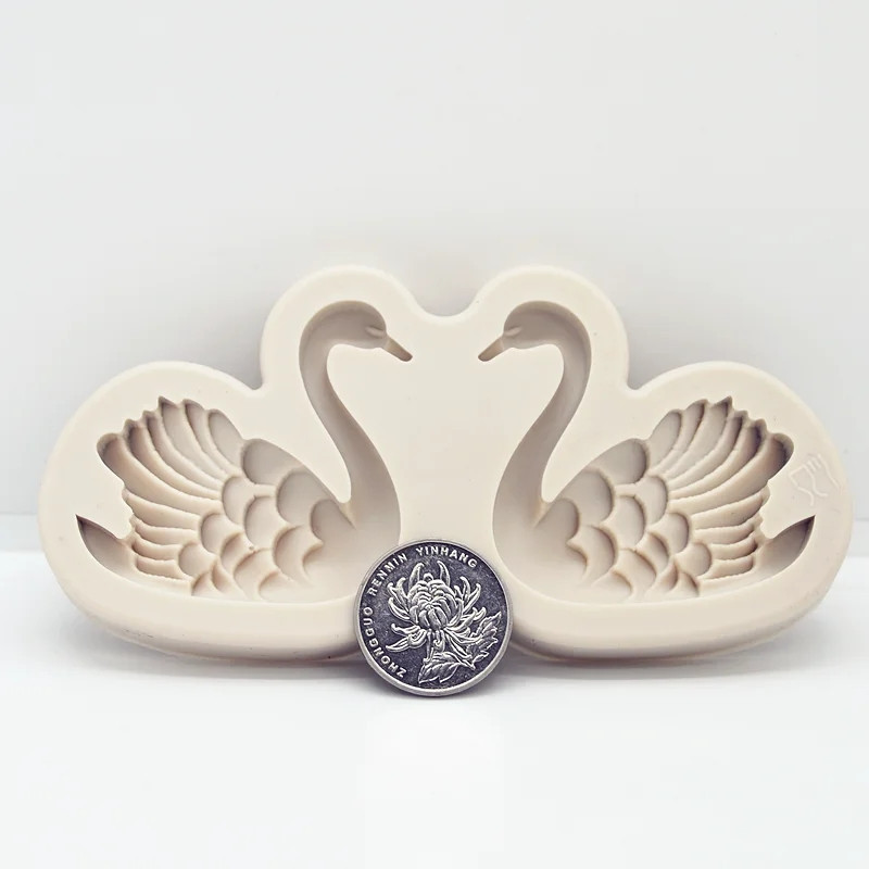 Молд силиконовый Лебеди 128 на 60 мм серый Киев - изображение 5