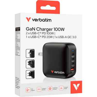 Зарядное устройство Verbatim MiniGaN 100 W 4 ports (3xUSB-C/1xUSB-A) (32231) Винница