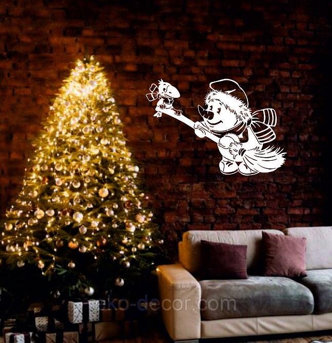 Декоративное настенное Панно «Снеговик», Декор на стену 70*47 см Киев - изображение 2