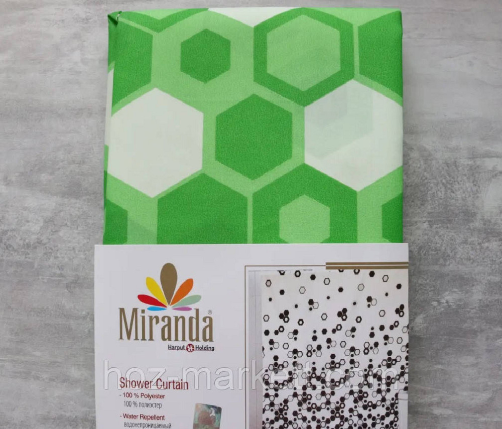 Штора для ванної тканинної Міранда Troy зелена 180 х 200 см Харків - фото 1