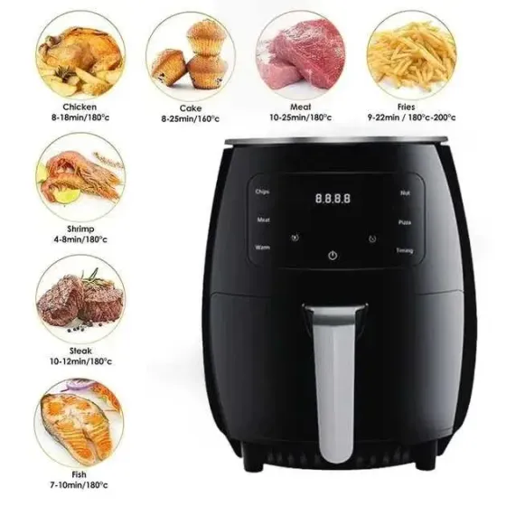 Фритюрница электрическая безмасляная. Аэро-фритюрница на 6 л Zepline ZP-085 3000W LED дисплей Коломия