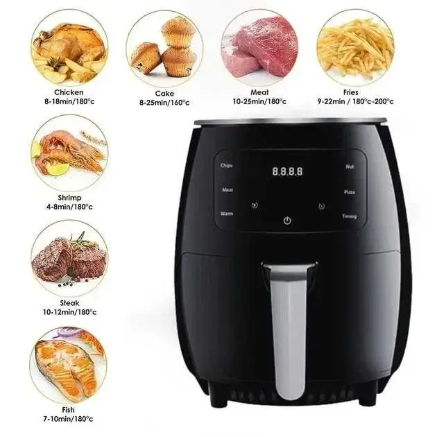 Фритюрница электрическая безмасляная. Аэро-фритюрница на 6 л Zepline ZP-085 3000W LED дисплей Коломия - фото 5