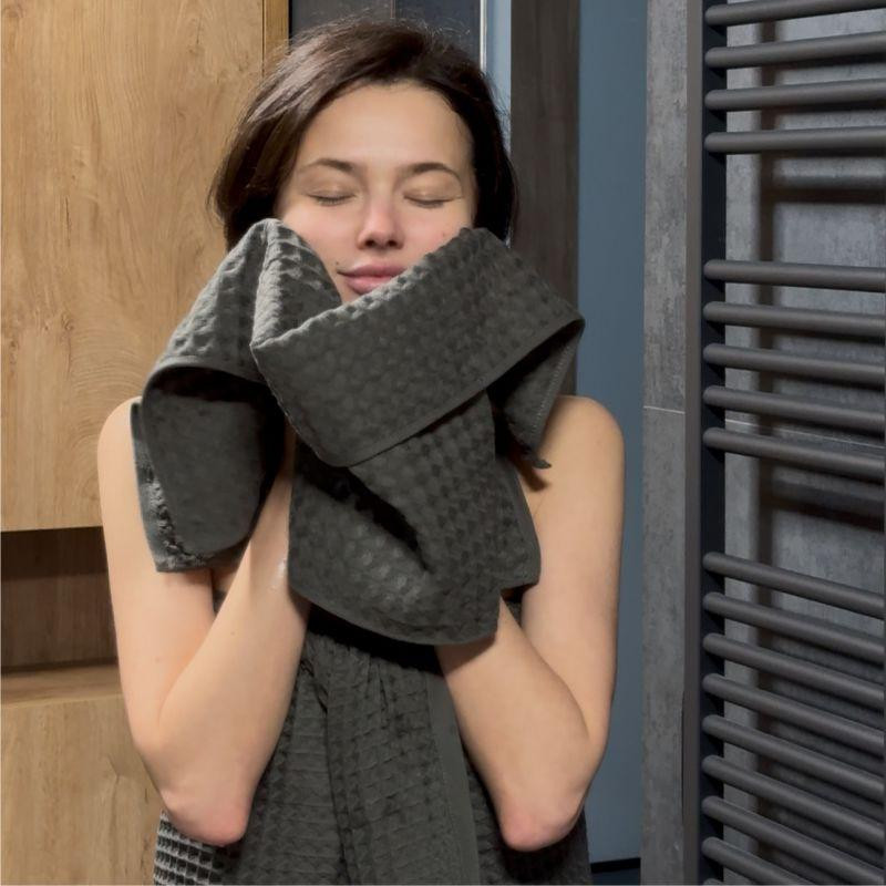 Набір вафельних рушників Lovely Svi 3 в 1: 70 на 140 см, 2 шт - 34на 72 см - Графіт (110823) Київ - фото 2