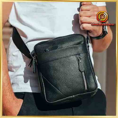 Якісна чоловіча сумка з натуральної шкіри, сумка месенджер, барсетка шкіряна, сумка Tiding Bag Київ