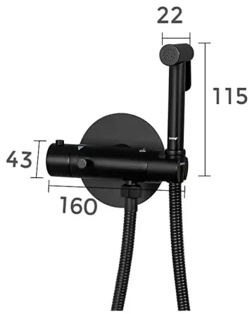Гігієнічний душ з термостатом GAPPO G7290-6 , чорний Київ