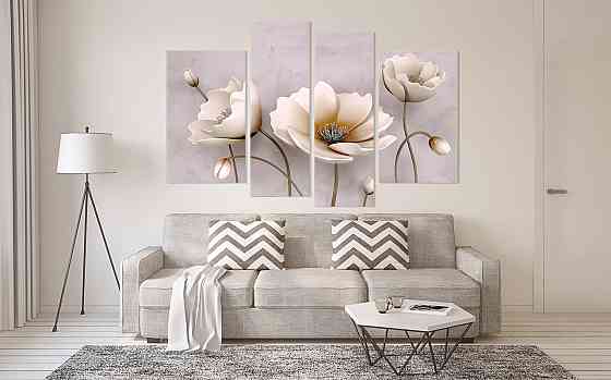 Модульна картина у спальню, вітальню Квіти Маки Art-609_4 Київ