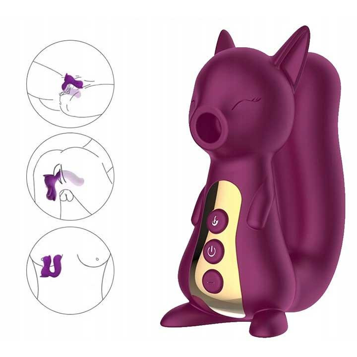 Вакуумний вібратор Білочка з підігрівом для клітора і точки G Бордовий Вінниця - фото 5