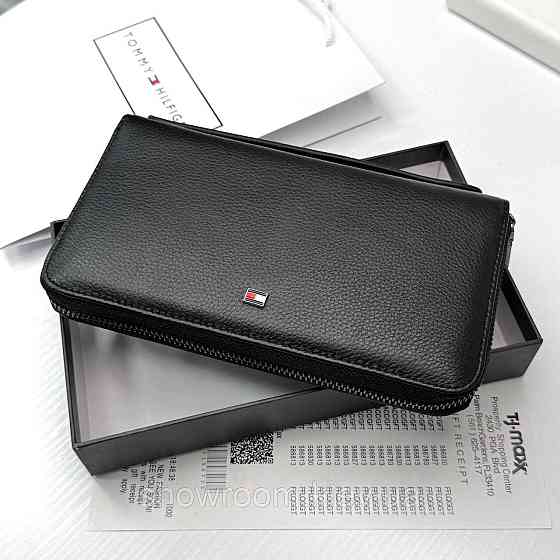 Кожаный брендовый функциональный клатч TH (6615) Киев