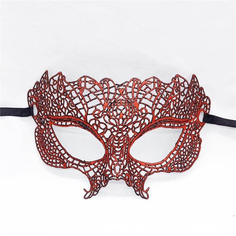 Маска венецианская маскарадная на завязках 23 на 13 см красный Киев - изображение 1