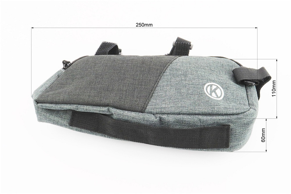 Сумка на раму 250х110х60мм, кріпл. на липучці, сіро-чорна Киев - изображение 4
