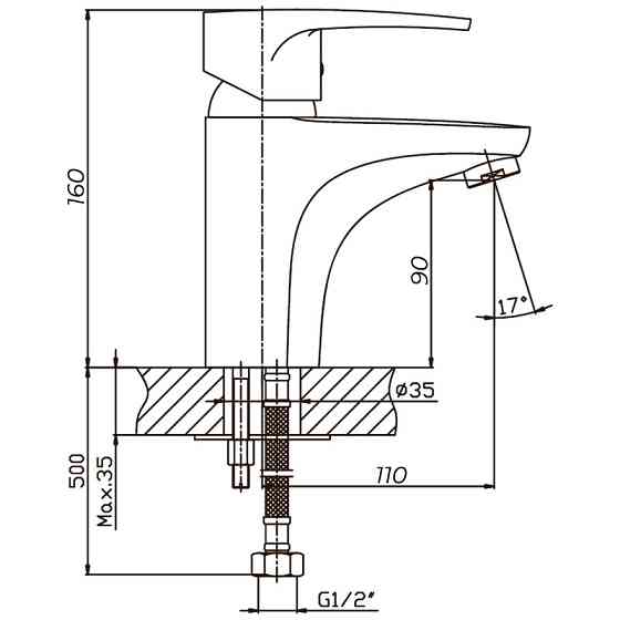 Смеситель для умывальника Haiba Ceba 001, модель HB0025 Харьков