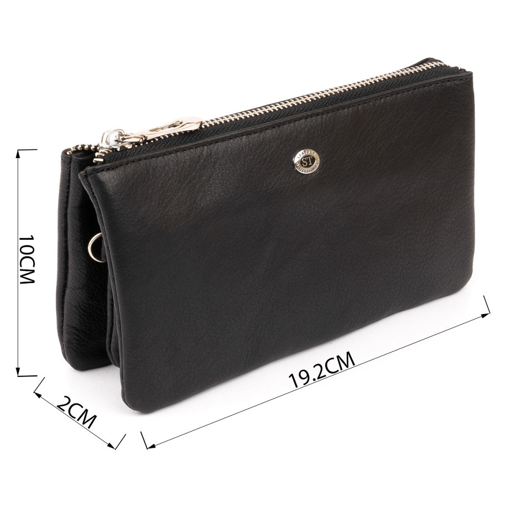 Вместительный клатч на два отделения женский ST Leather 19246 Черный Киев - изображение 10