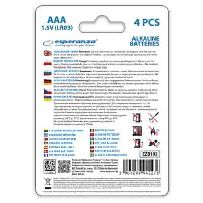 Батарейка Esperanza AAA LR03 Alkaline * 4 (EZB102) Винница