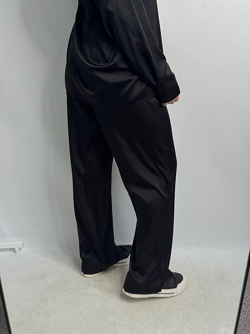 Жіночий шовковий костюм із штанами Чорний XL/2XL Харків - фото 5