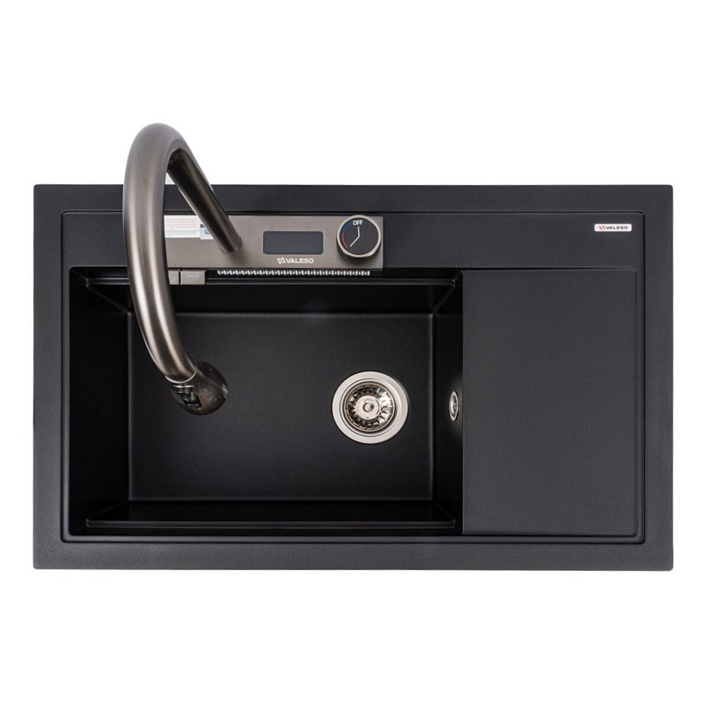 Гранітна мийка VALESO ATRUM 7950 матова Чорна Коломыя - изображение 4