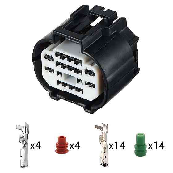 Електричний з'єднувач, 18-контактний Чорний, Пластик Київ
