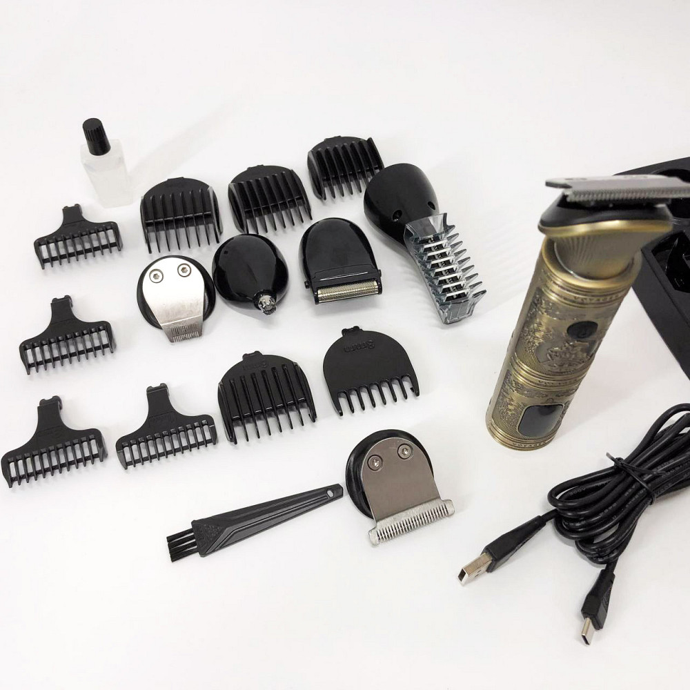 Машинка-тример 3 в 1 для стрижки волосся, Професійний тример з насадками, Тример для скронь TU-53 Львів - фото 3