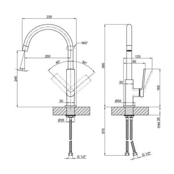 Смеситель для кухни Qtap Slavonice 9042103UC, хром Киев