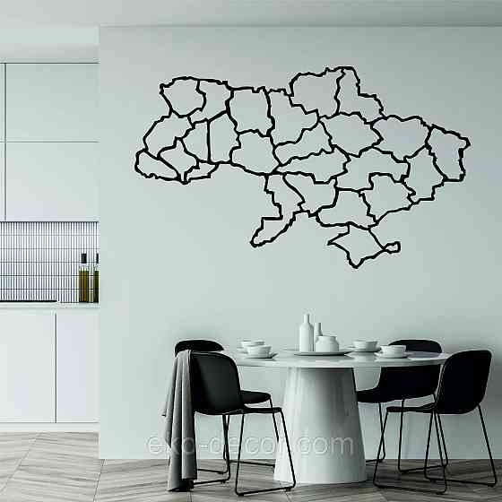 Декоративное настенное Панно «Карта», Декор на стену 110*66 см, Черный Киев