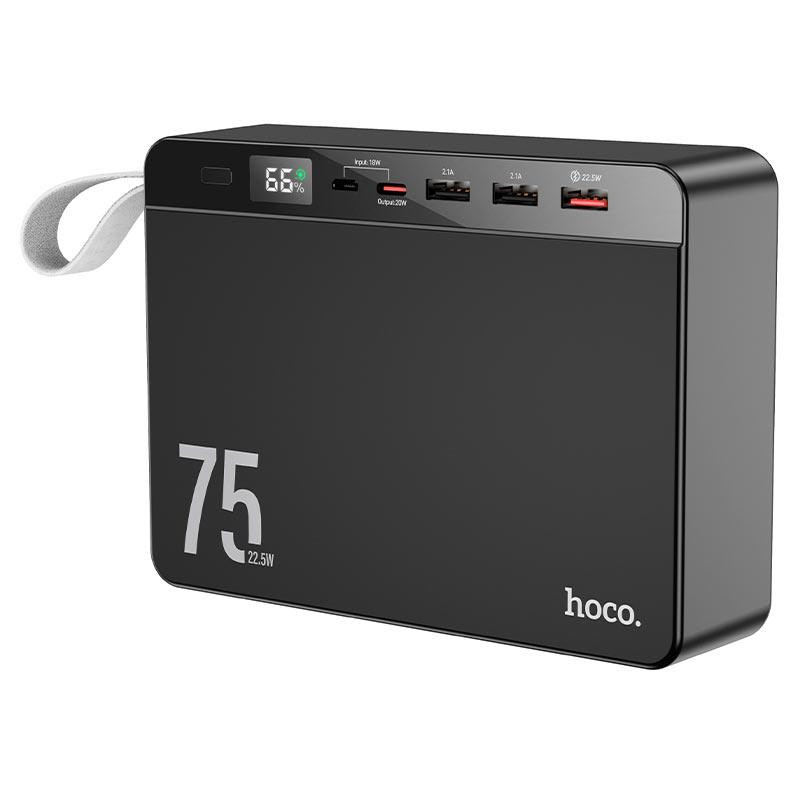 Павербанк 75000 mAh HOCO J94 Overlord 22.5W быстрая зарядка черный power bank повербанк Одесса - изображение 6