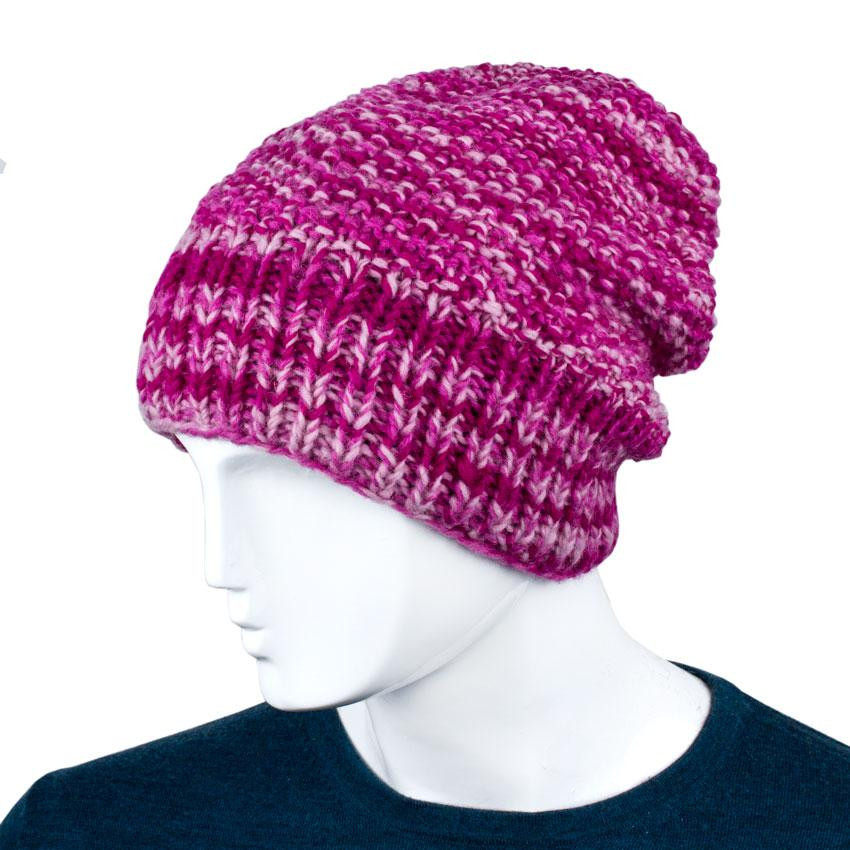 Шапка жіноча рожева з вовни Київ - фото 1