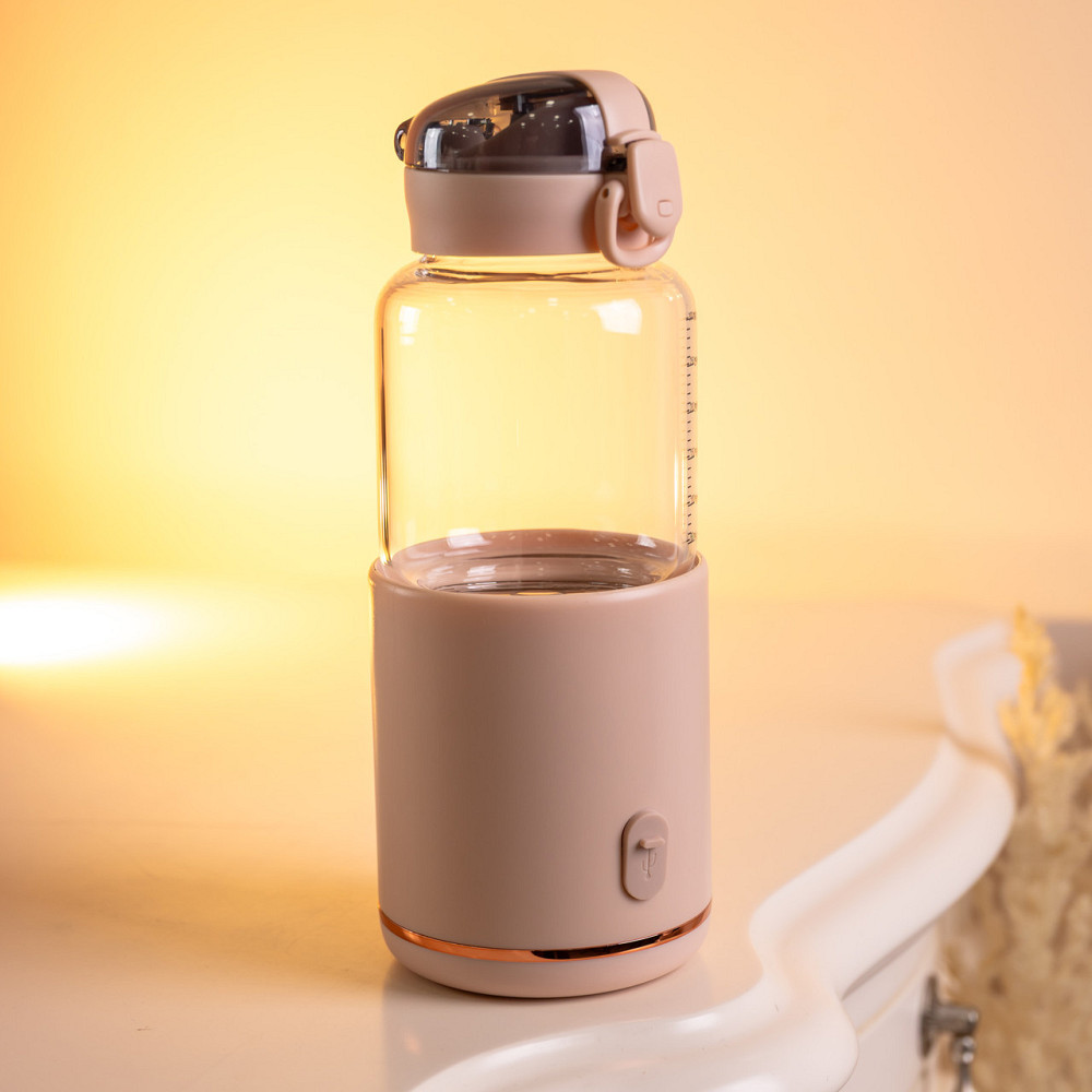 Пляшка з підігрівом для дитячого харчування та напоїв 300 мл з акумулятором підігрівач термос для дитячого харчування Рожевий Київ - фото 9