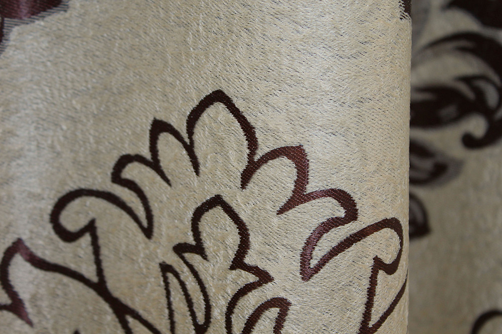 Комплект готовых штор VR-Textil Блэкаут-софт Корона № 1274ш(Б) Бежевый с коричневым 100х270 см 2шт (31-602) Киев - изображение 8