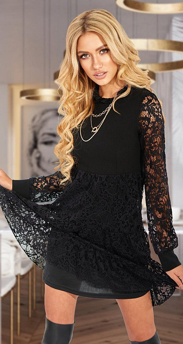 Чёрное гипюровое платье Киев - изображение 3