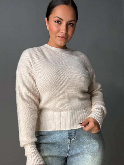 Свитер женский Fancy Matinee 7571 вафельный из ангоры оверсайз, бежевый, one size Киев - изображение 5