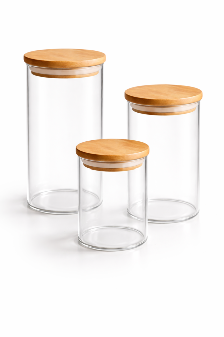 Банка для зберігання продуктів із бамбуковою кришкою 1000 мл. Stenson 650 Київ - фото 2