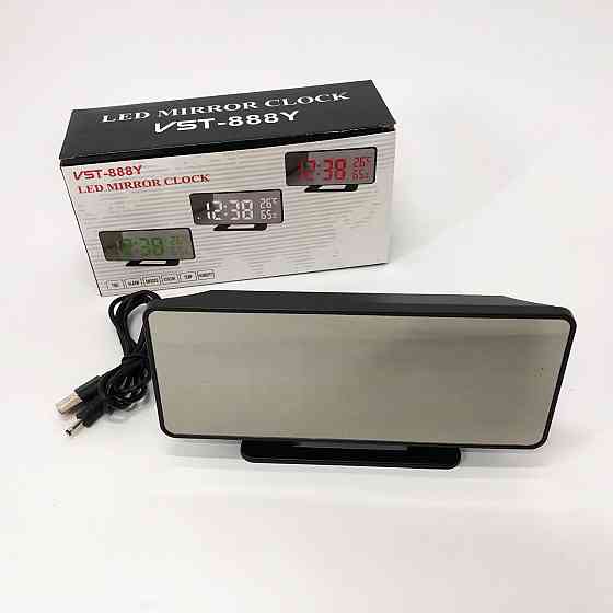 Годинник з датчиком температури та вологості VST-888Y-5, Чорний дзеркальні годинники SU-778 настільні vst Київ