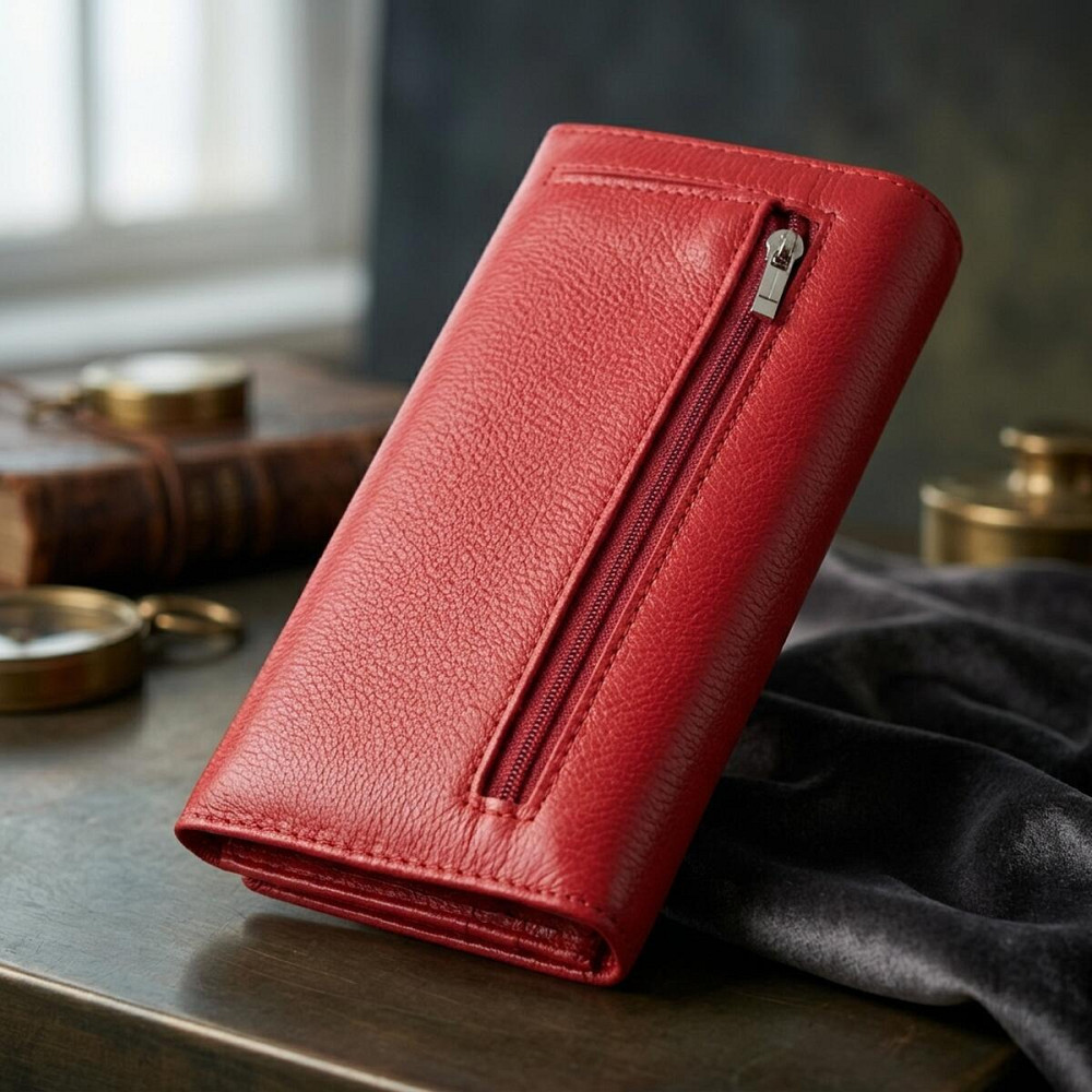Отменный женский кошелек из натуральной кожи ST Leather 22524 Красный Киев - изображение 14