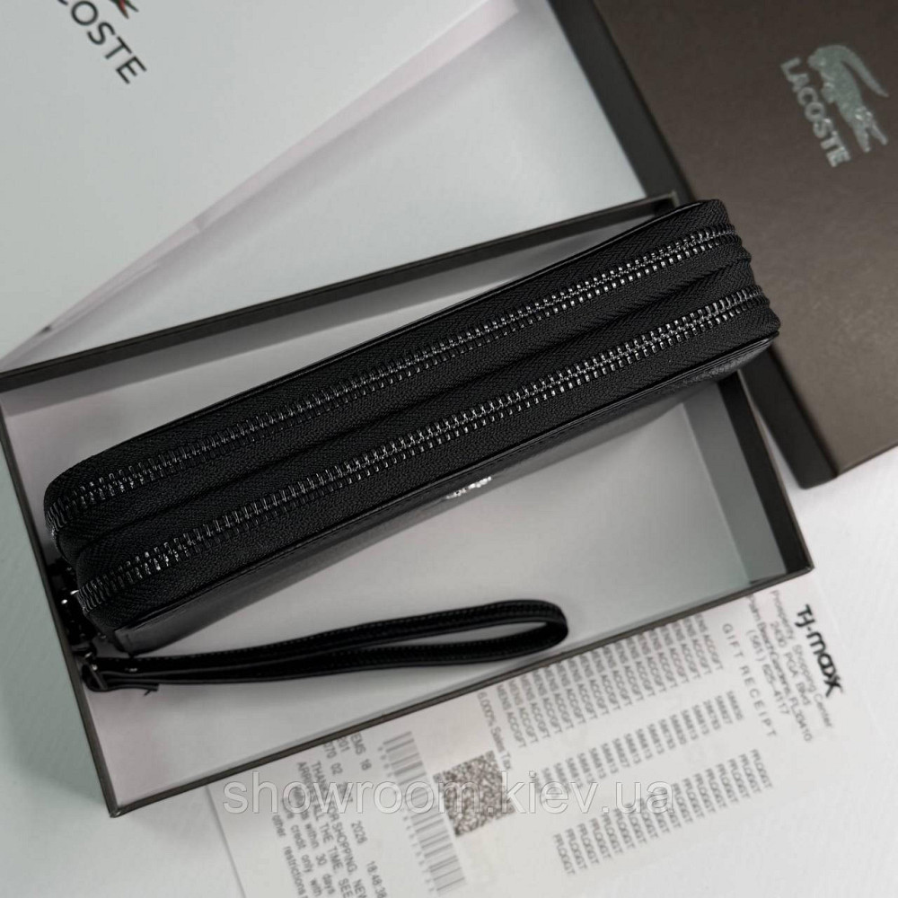 Кожаный брендовый кошелек клатч на два отделения Lacoste (6614) Киев - изображение 5