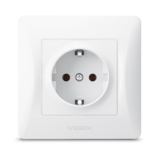BINERA білий Розетка внутрішня 1-а із заземленням Videx Житомир