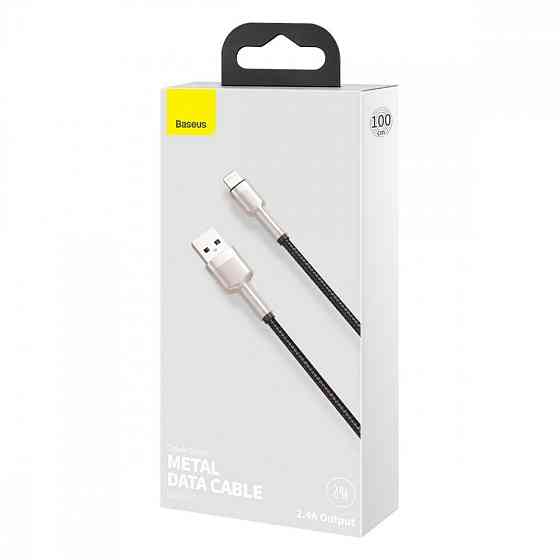 Кабель Baseus Cafule Metal Lightning 2.4A 1м чорний Львів